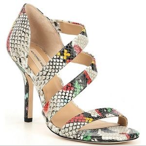 Antonio Melani Verene Snake Print Leather Strappy Dress Sandals new size 8.5
